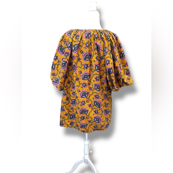 Rhode Paloma Dress in Gold Lotus‎ Print Oversized Button Resort Chic Medium - Picture 7 of 15